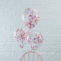 Custom Made 12 Inch Clear Silver and Gold Confetti Latex Nitrile Balloons Untuk Hiasan Krismas